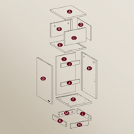 Szafka nocna ROBIN, 30x25x65cm, biała/beżowa
