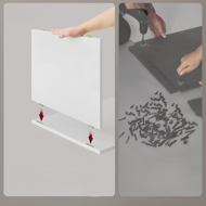 Stolik nocny LUCIANO z funkcją ładowania, 35x45x58,3 cm, biały