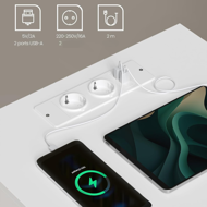 Stolik nocny LUCIANO z funkcją ładowania, 35x45x58,3 cm, biały