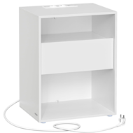 Stolik nocny LUCIANO z funkcją ładowania, 35x45x58,3 cm, biały