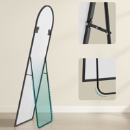 Zaokrąglone lustro UMBRA, 160x50 cm, czarne