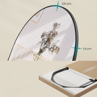 Zaokrąglone lustro UMBRA, 160x50 cm, czarne