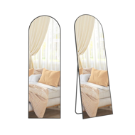 Zaokrąglone lustro UMBRA, 160x50 cm, czarne