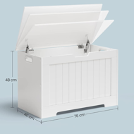 Skrzynia z miejscem do przechowywania GRETA, 76x48x40 cm, biała