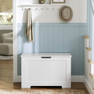 Skrzynia z miejscem do przechowywania GRETA, 76x48x40 cm, biała