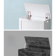 Skrzynia z miejscem do przechowywania GRETA, 76x48x40 cm, biała