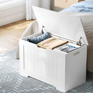 Skrzynia z miejscem do przechowywania GRETA, 76x48x40 cm, biała