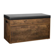 Szafka na buty z miejscem do przechowywania LUJZA, 80x30x44cm, ciemny brąz/czarna
