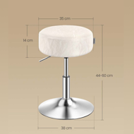 Regulowane krzesło do toaletki AURA, Ø35cm, kremowe