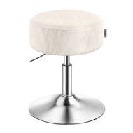 Regulowane krzesło do toaletki AURA, Ø35cm, kremowe