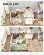 Ogrodzenie dla małych zwierząt z przezroczystego plastiku BEN, 143x71x47cm, przezroczysta