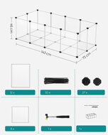 Ogrodzenie dla małych zwierząt z przezroczystego plastiku BEN, 143x71x47cm, przezroczysta
