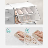 Organizer na buty KIMBERLY, 10 boksów, biały/przezroczysty