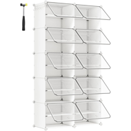 Organizer na buty KIMBERLY, 10 boksów, biały/przezroczysty