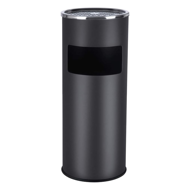 Stojący popielnik z koszem na śmieci SMOKE, 60,5x24,5 cm, czarny