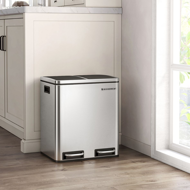 Kosz do segregacji odpadów SORT 30l (2×15l), srebrny/czarny