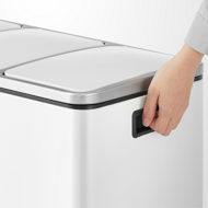 Kosz do segregacji odpadów SORT, 54l (3x18l) + worki na śmieci, biała