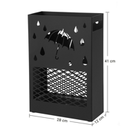 Metalowy stojak na parasole RAIN, 28x12x41cm, czarny