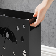 Metalowy stojak na parasole RAIN, 28x12x41cm, czarny