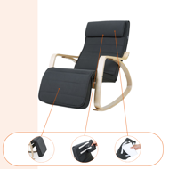 Fotel bujany SWING, max obciążenie 150kg, 67x115x91cm, antracyt