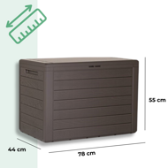 Pojemnik do przechowywania WOODEBOX, 190L, 78x44x55cm, ciemny brąz