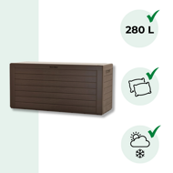 Pojemnik do przechowywania WOODEBOX, 280L, 120x46x57cm, ciemny brąz  