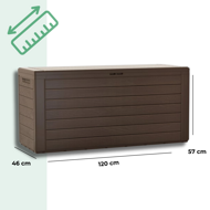 Pojemnik do przechowywania WOODEBOX, 280L, 120x46x57cm, ciemny brąz  