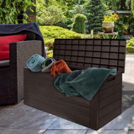 Pojemnik do przechowywania WOODEBOX, 280L, 120x46x57cm, ciemny brąz  