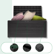 Pojemnik do przechowywania WOODEBOX, 280L, 120x46x57cm, antracytowa  