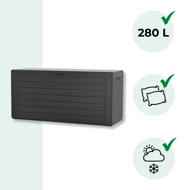 Pojemnik do przechowywania WOODEBOX, 280L, 120x46x57cm, antracytowa  