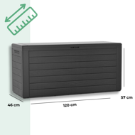Pojemnik do przechowywania WOODEBOX, 280L, 120x46x57cm, antracytowa  