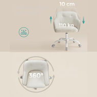 Krzesło biurowe SABINA, max. 110 kg, białe/beżowe