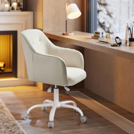 Krzesło biurowe SABINA, max. 110 kg, białe/beżowe