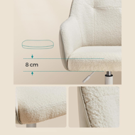 Krzesło biurowe SABINA, max. 110 kg, białe/beżowe