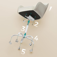 Krzesło biurowe SABINA, max. 110 kg, białe/beżowe