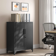 Wielofunkcyjna metalowa szafka RAVEN, 40x80x90 cm, czarna