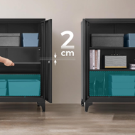 Wielofunkcyjna metalowa szafka RAVEN, 40x80x90 cm, czarna