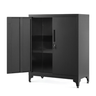 Wielofunkcyjna metalowa szafka RAVEN, 40x80x90 cm, czarna