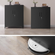 Wielofunkcyjna metalowa szafka RAVEN, 40x80x90 cm, czarna