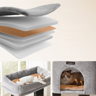 Drapak dla kota ONYX, 50x50x160cm, szary/czarny