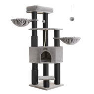 Drapak dla kota ONYX, 50x50x160cm, szary/czarny