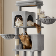 Drzewko dla kota TRISTAN, 57x45x175 cm, szare