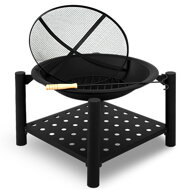 Palenisko z miejscem na drewno FIRE, Ø55cm, czarna