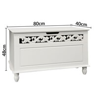 Skrzynia drewniana JERSEY, 80x40x48cm, biała