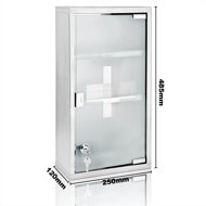 Apteczka SAVE, 25x12x48,5cm, srebrna