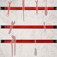 Magnetyczna listwa HOLDER, 3 szt., 45cm, czerwona/czarna
