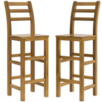 Krzesła barowe OSLO z oparciem, 2 szt., 40x36x110cm, naturalny brąz