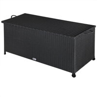 Polirattanowy pojemnik na schowek RICCO, 122x56x61cm, czarna