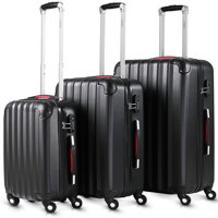 Zestaw walizek Baseline z twarde, ABS, czarny 36l, 68l, 89l
