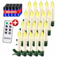 Świece na choinkę CANDLE, 20 sztuk, 10,5cm, ciepła biała  
